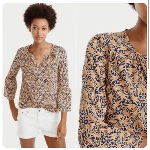 J Crew x Drake’s London new without tags bell-sleeve blouse